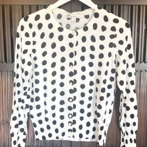 Banana Republic Cardigan Wht/Blk Dot- Large